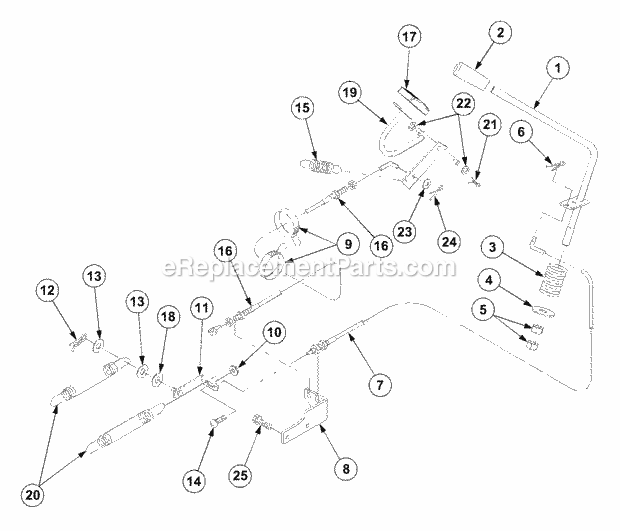 Engine Control Diagram and Parts List for 7532 54AF44G-710, 54AH44G-710, 54AN44G-710 Cub Cadet Lawn Tractor